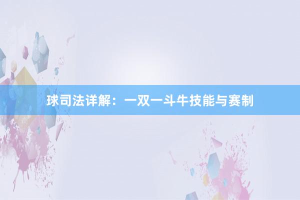 球司法详解：一双一斗牛技能与赛制